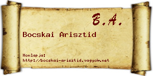 Bocskai Arisztid névjegykártya